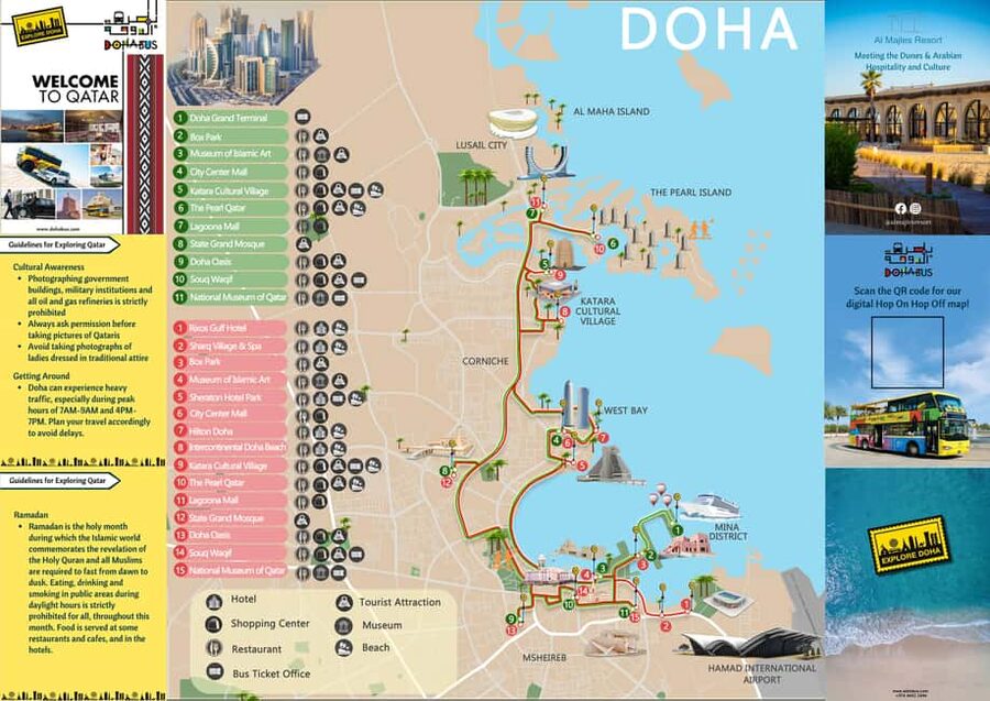 Doha: 24-Hour Hop-On Hop-Off Bus Ticket with Audio Guide - Timing, stops, and the main practical risks