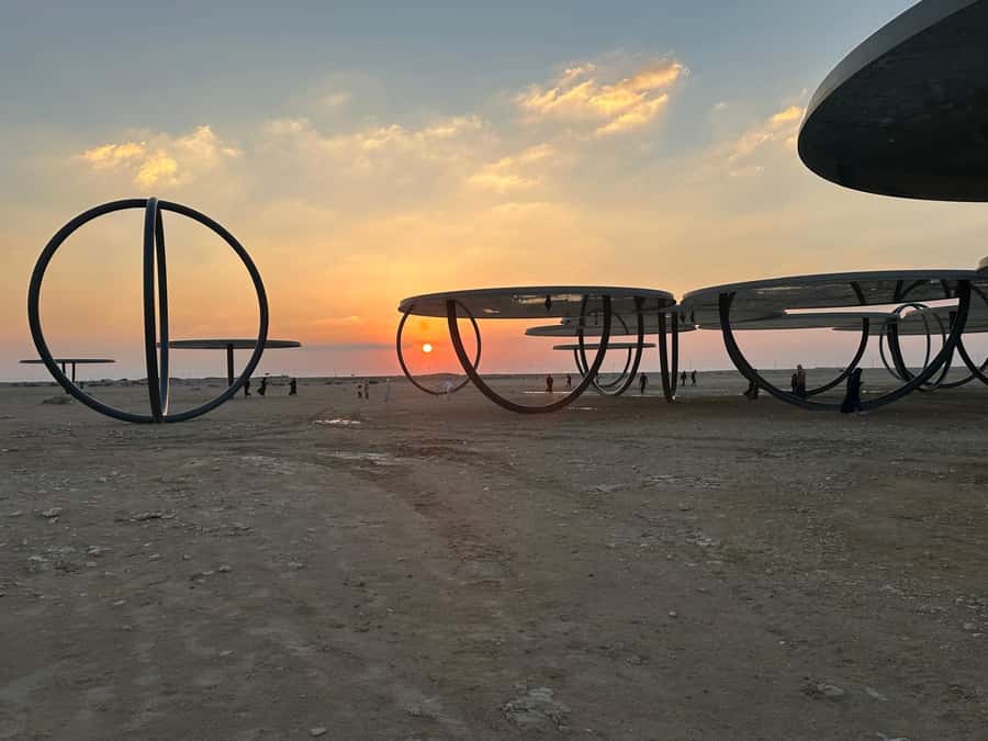 Doha: Al Zubarah fort, Al Khor,purple island+Olafur Eliasson - Olafur Eliasson’s desert artwork