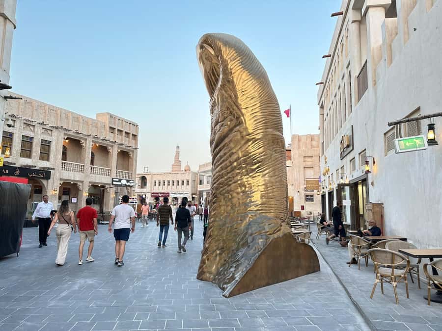 Doha: City Guided Night Tour & Dhow Boat Ride (Private Tour) - Katara Cultural Village after sunset