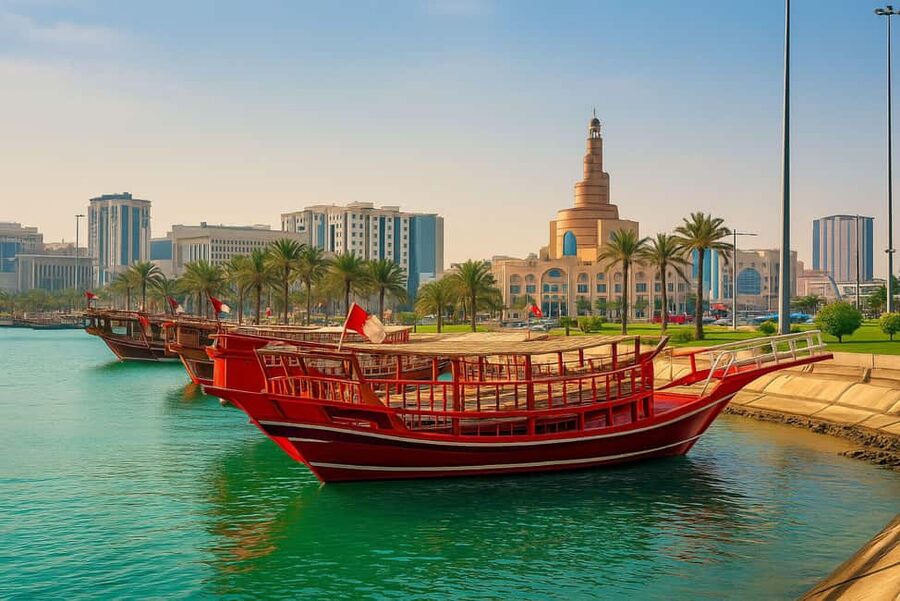 Doha City Tour & Dhow Boat Ride with Pickup-Dropoff - The Corniche and West Bay, old waterfront meets new Doha