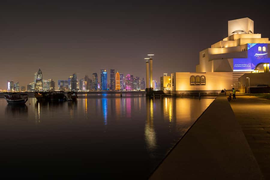 Doha City Tour from Doha Port Cruise Ship Terminal - Seeing The Pearl through the vehicle window
