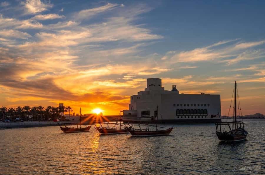 Doha: Cultural Dhow Harbor Cruise with Optional Tea & Dinner - Sunset, skyline lights, and the best seats