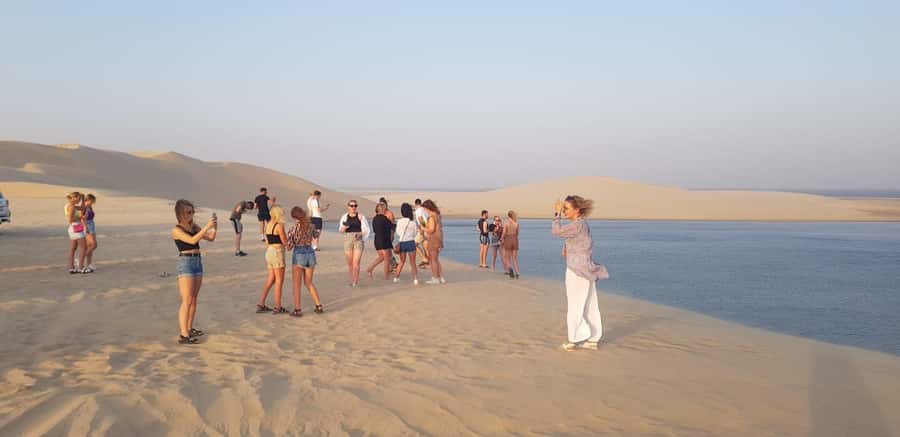 Doha Desert Safari, Camel Ride, Sandboarding & Inland Sea - A short camel ride with Arabic tea