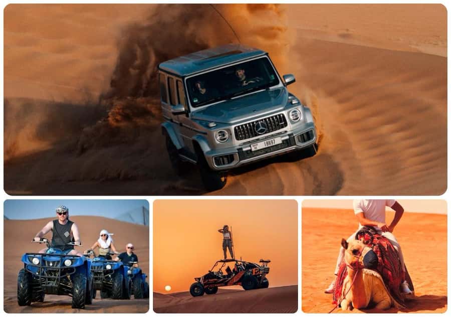 Doha: Desert Safari Experience – Quad Bike, Buggy/Camel Ride - Sandboarding down the smooth dunes