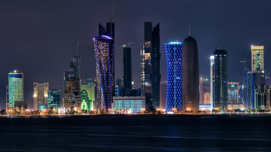 Doha: Night City Tour to Souq Waqif, Katara, & Pearl-Qatar - The Pearl-Qatar, seen from the vehicle