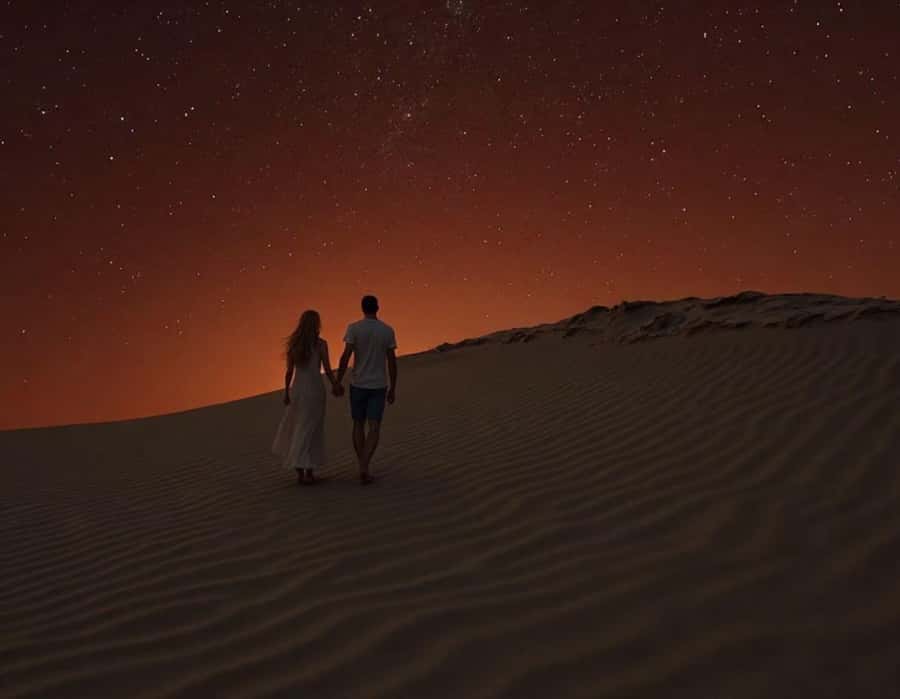 Doha : Night Desert Safari with Dune Bashing & Stargazing - The Inland Sea after sunset