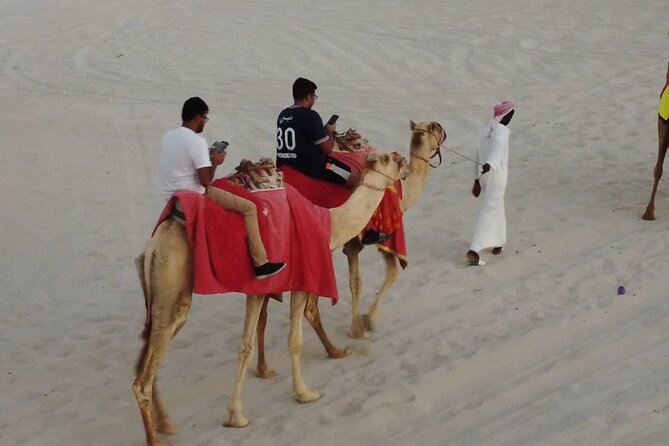 Doha-Night Desert Safari with Sand Board and Camel Ride - Sealine Beach, where sand meets the sea