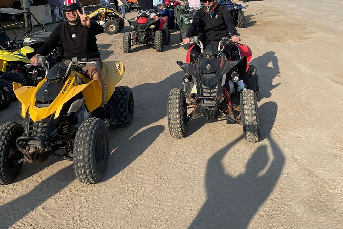 Doha Qatar ATV Quad Bike Buggy Dune Bashing and Camel Ride - Camel ride, tea, falcons, and the Bedouin tent
