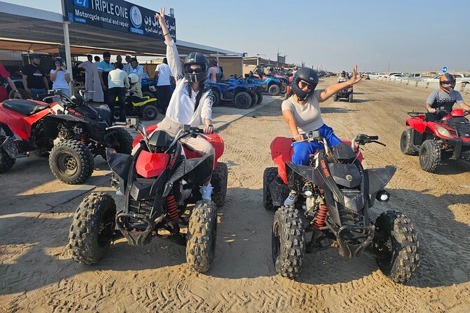 Doha Qatar ATV Quad Bike Buggy Dune Bashing and Camel Ride - Dune bashing at Sealine Beach