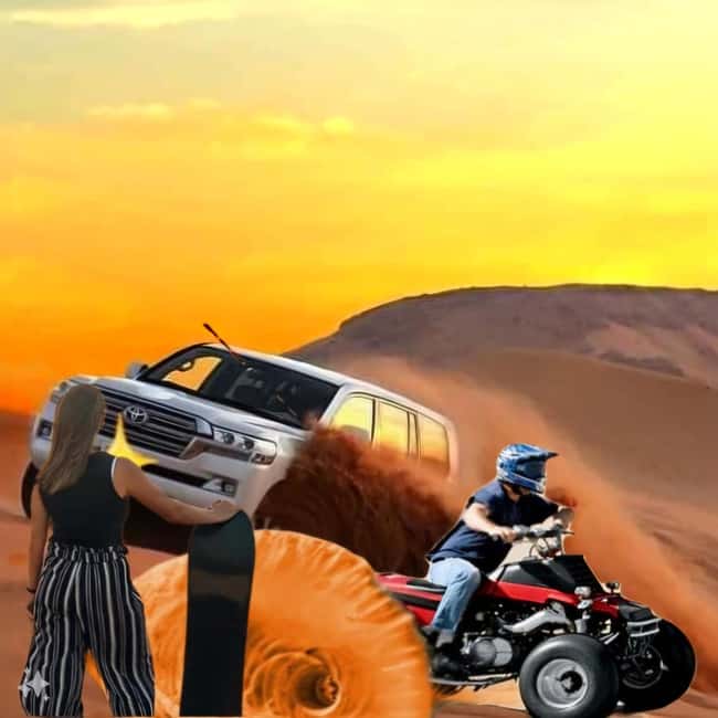 Doha: Quad bike, Camel ride,Sand boarding,Dune bashing - Pickup from Doha and the private 4WD ride