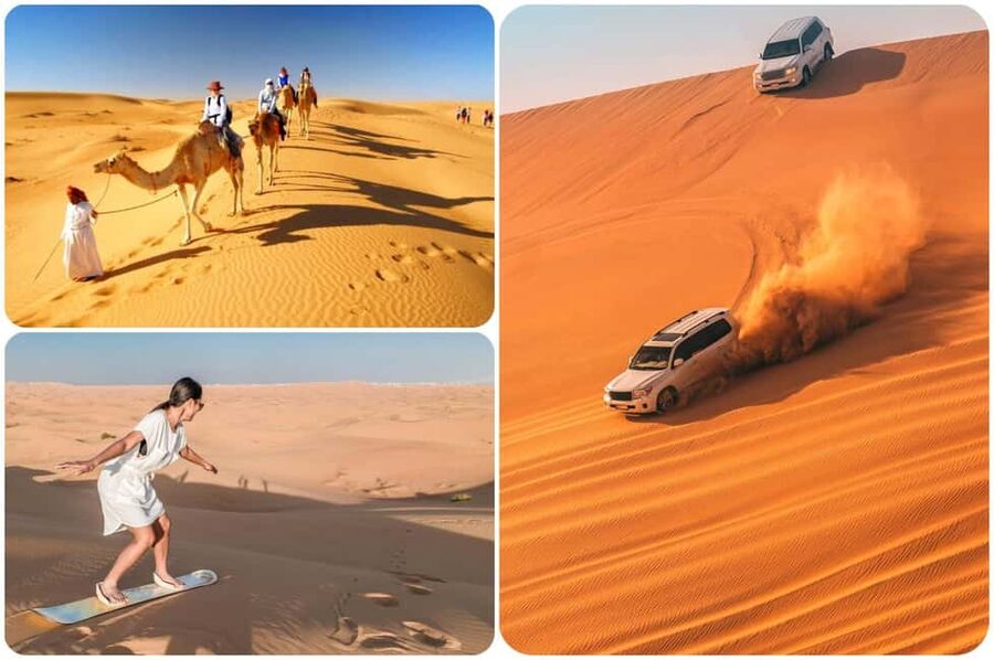 Doha: Safari, Camel Ride, Sand boarding and Inland Sea Tour - Dune bashing in a 4x4 Land Cruiser