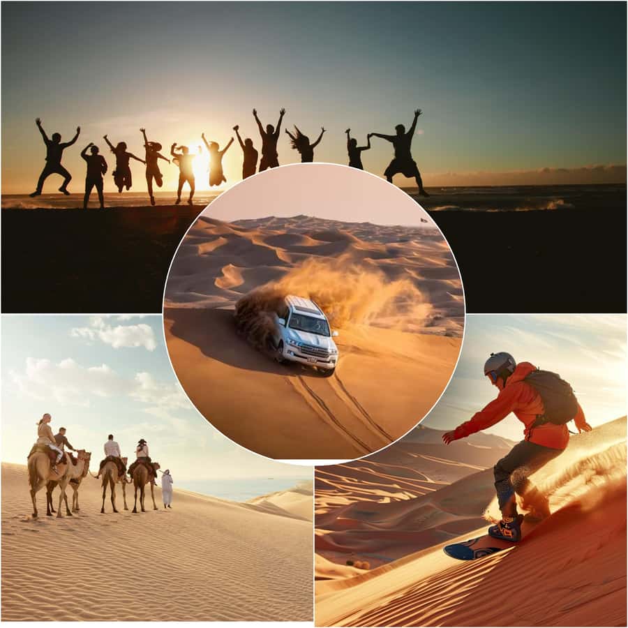 Doha: Shared Desert Safari, Dune Bashing, Sandboarding - Meeting Camels and Falcons With Bedouin Hosts
