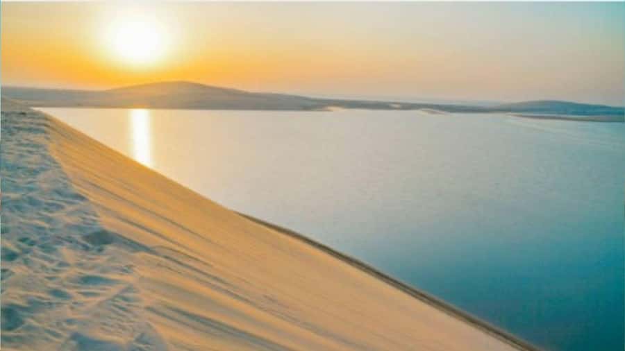 Doha :Sunrise/ Sunset Desert Safari CamelRide & Sandboarding - Hotel pickup and the drive toward the Inland Sea