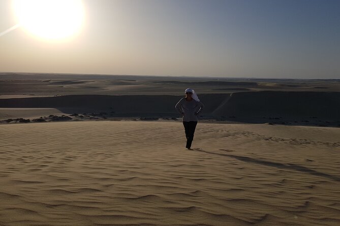 Doha: Sunrise /Sunset Desert Safari with Sand Boarding,Camel ride - Communication, comfort, and the private format