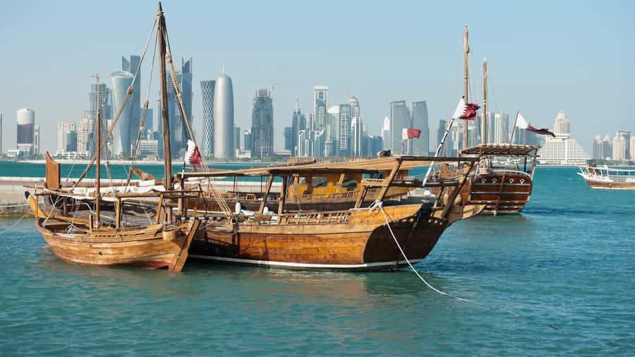 Doha: Sunset Dhow Cruise with Skyline View & Corniche - West Bay towers and the changing Doha skyline