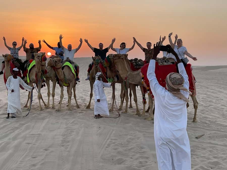 Doha: Sunset Safari, Dune Bashing, Sandboarding & Camel Ride - The camel camp and a short taste of desert travel