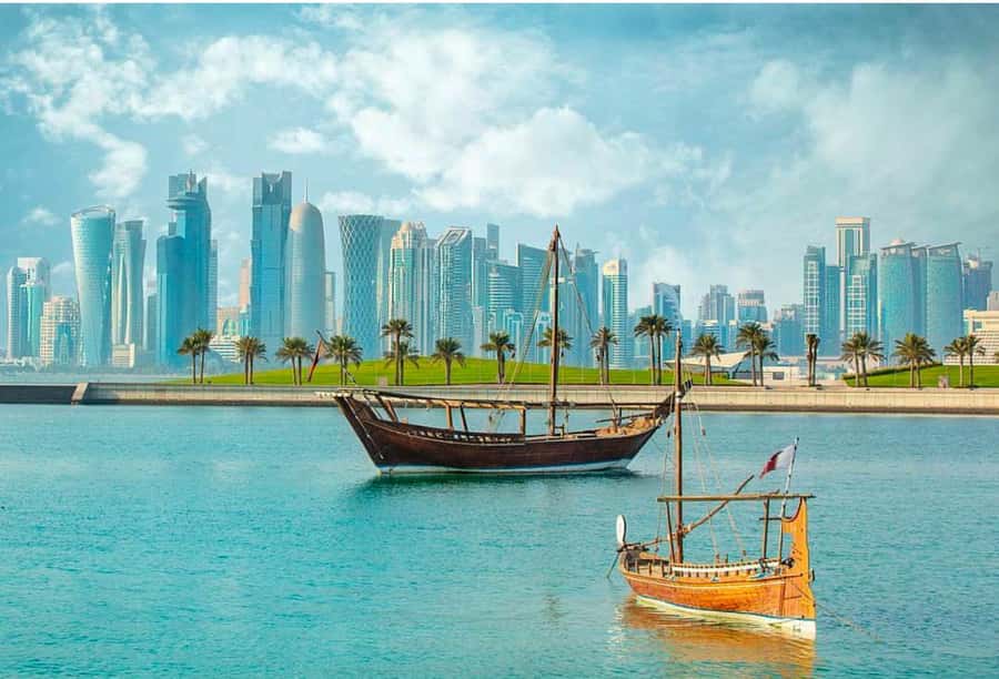 Doha: Sunset Serenade Skyline Dhow Cruise with Buffet Dinner - Boarding the traditional Arabian dhow