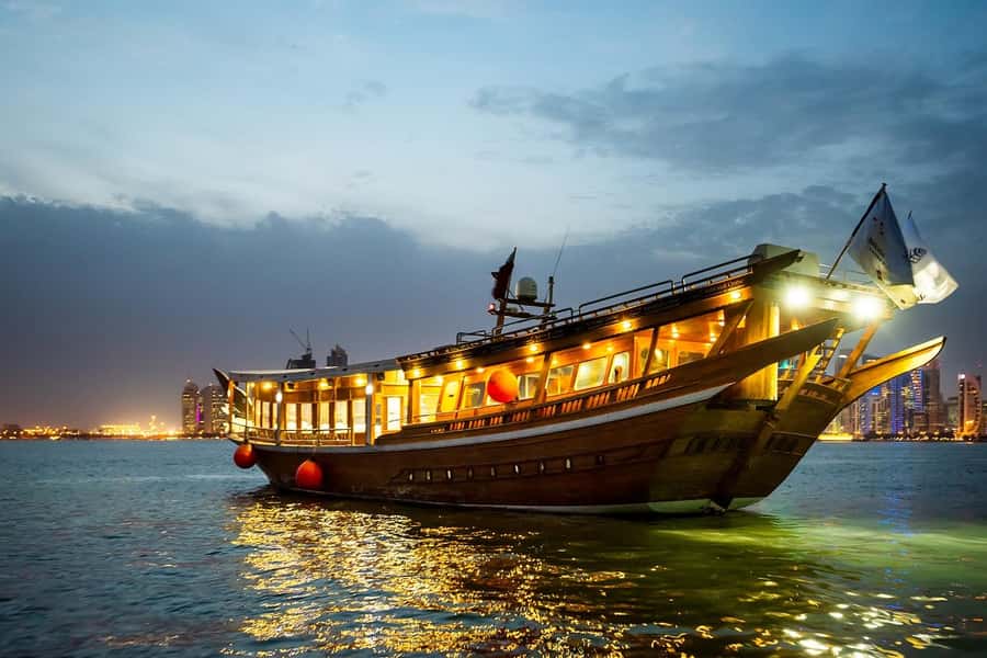 Doha: Traditional Dhow boat ride at Corniche.. - West Bay From the Arabian Gulf