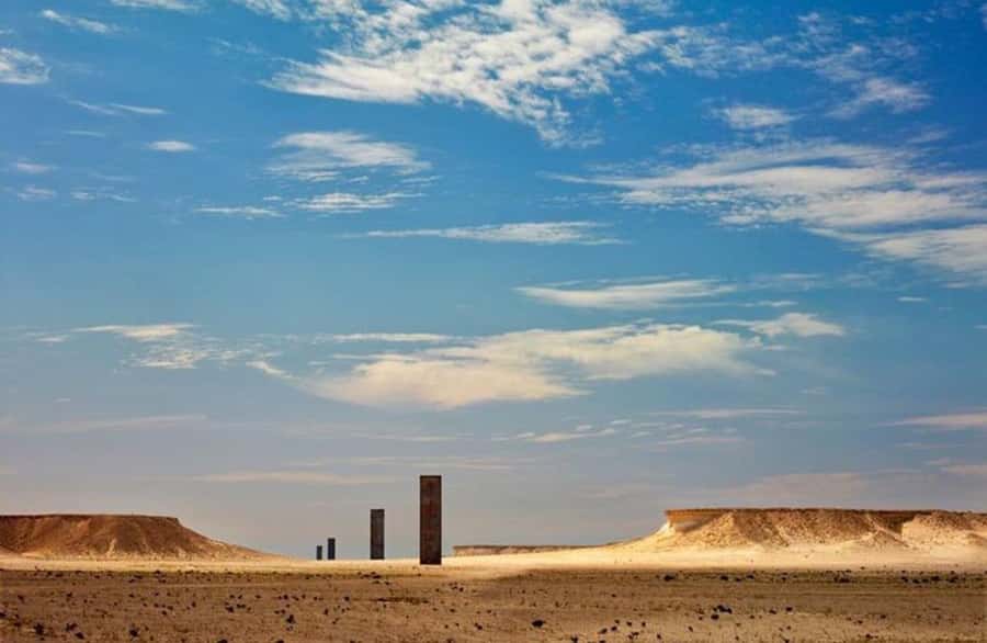 Doha: West Coast Qatar Tour, Sculptures, Camel Racing track - Zekreet village and the old fort by the beach
