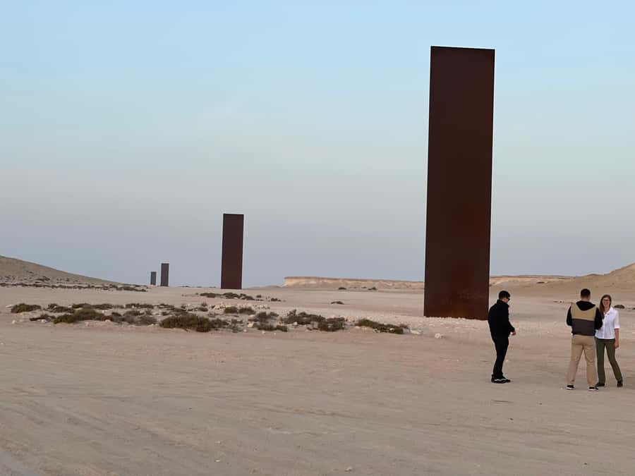 Doha: West Coast Qatar Tour, Sculptures, Camel Racing track - Richard Serra’s East-West/West-East installation