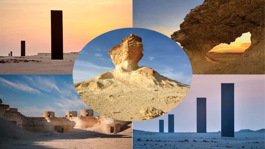 Doha: West Qatar Richard Serra Sculpture,Rock Formation Tour - Ras Brouq, where old rock meets open desert