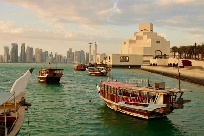 Explore Doha: City Tour & Dhow Boat Cruise Adventure - The Corniche and West Bay from the road