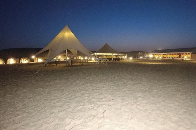 Full-Day DesertSafari with Camel Ride,InlandSea & BBQ Desert Camp - Sandboarding and optional quad biking