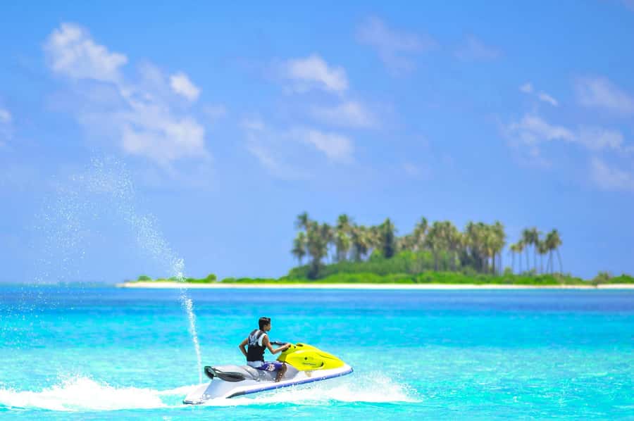 Jet Ski Tour Doha – Adventure & Scenic Experience - A jet ski view of Doha’s Corniche and West Bay