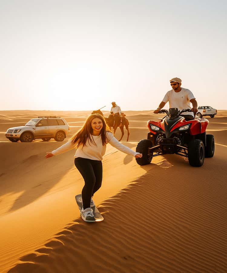 Qatar: Desert Safari, Camel Ride, Inland sea, Sandboarding - Dune bashing in a Land Cruiser