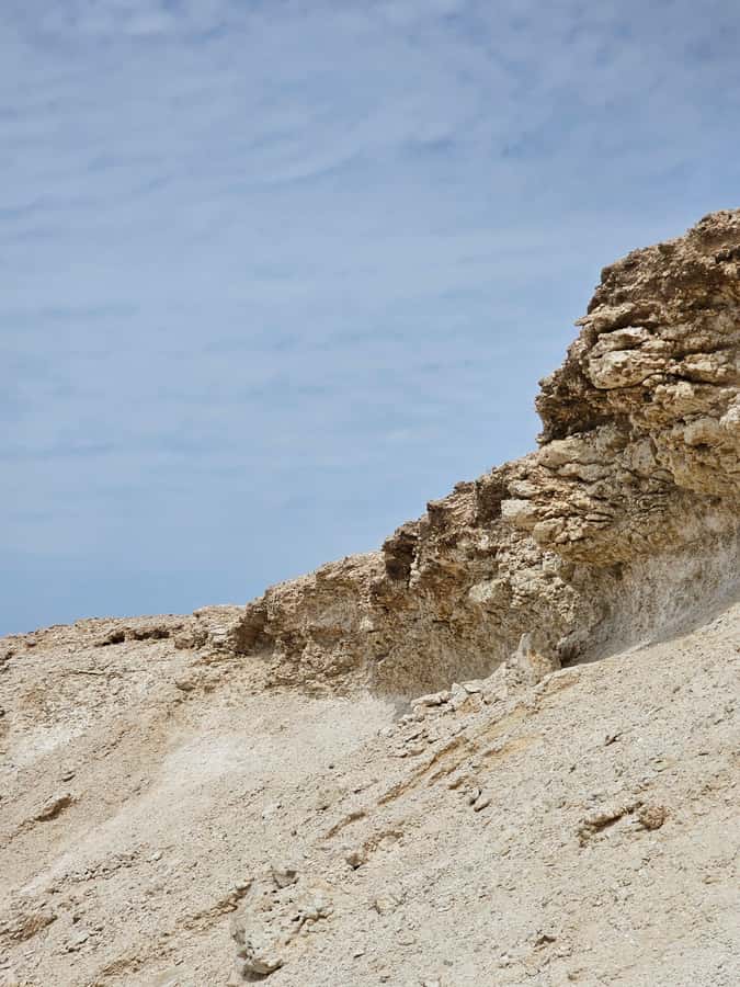West Qatar-Doha Richard sierra,camel race,mushroom rock - Fort Zekreet among the pale rocks