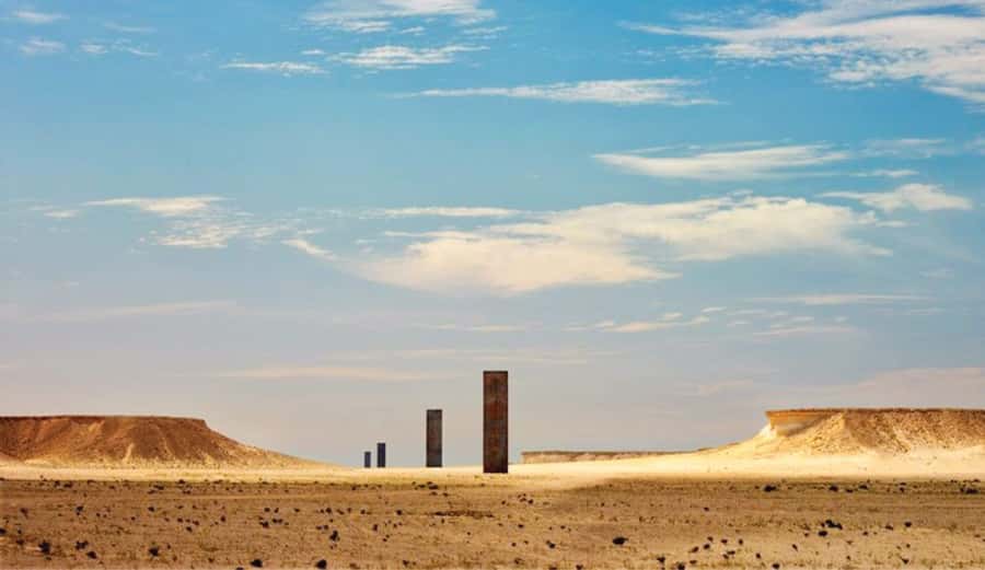 West Qatar tour to Richard Sierra sculpture,Umbrella Rock - Zekreet’s Umbrella Rock and Mushroom Rock formations